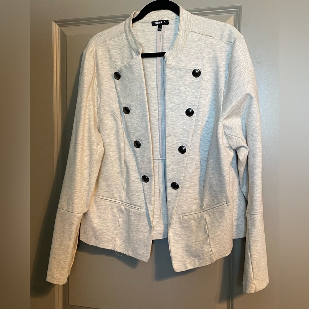 White with grey mix Jacket